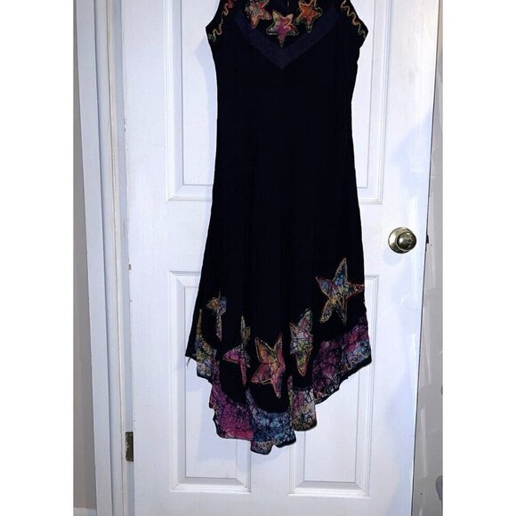 NWT SHORELINE Sleeveless Midi Navy Rayon Long Sundress Casual Summer Dress OSFM - Picture 6 of 16